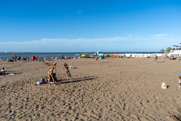 Mar Del Plata Argentina Jan 2021 People Beach Isolated Facemask — Stock Photo, Image