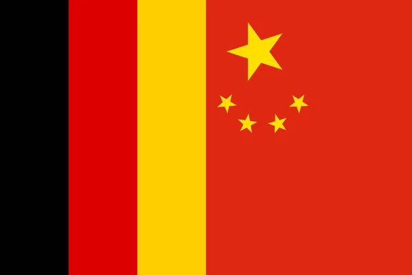 Εθνικές Σημαίες Της Γερμανίας Και Της Κίνας Έννοια Της Εταιρικής — Φωτογραφία Αρχείου
