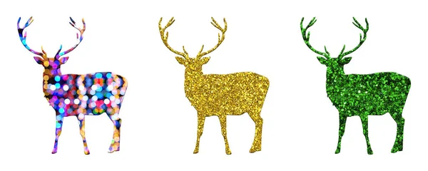 Illustration Moose Elk Antler Deer Golden Glitter Design — Fotografia de Stock