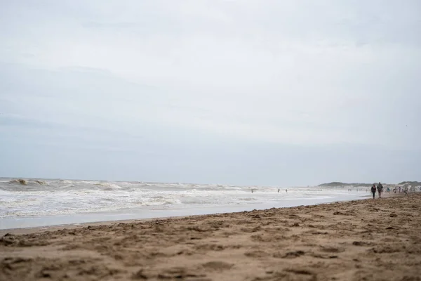 Uma Bela Vista Costa Atlântica Coberta Areia Capturada Argentina — Fotografia de Stock