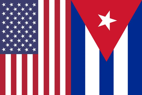 Den Nationella Flaggikonen Usa Och Kuba — Stockfoto