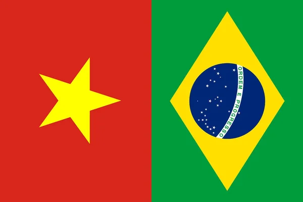 Icono Las Banderas Nacionales Vietnam Brasil — Foto de Stock