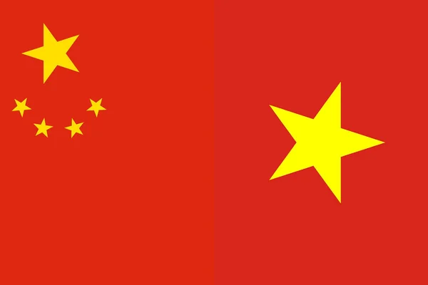 Icône Des Drapeaux Nationaux Chine Vietnam — Photo