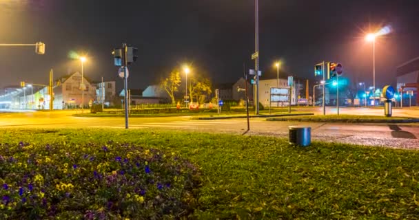 城市道路交通的夜景 时间的流逝 — 图库视频影像
