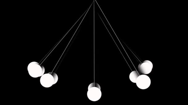 Een Verticaal Shot Van Een Gloeiende Lichtblauwe Ledbal Een Glas — Stockvideo