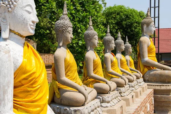 Buddha Antike Statuen Thailand Gesehen Bangkok Ayutthaya — Stockfoto