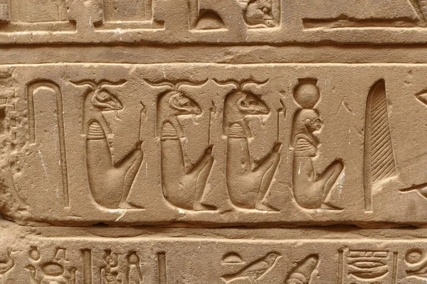 Antike Schnitzereien Von Pharaonen Ägyptischen Göttern Und Hieroglyphen Den Innenwänden — Stockfoto