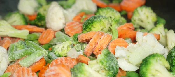 Eine Nahaufnahme Von Gefrorenem Gemüse — Stockfoto