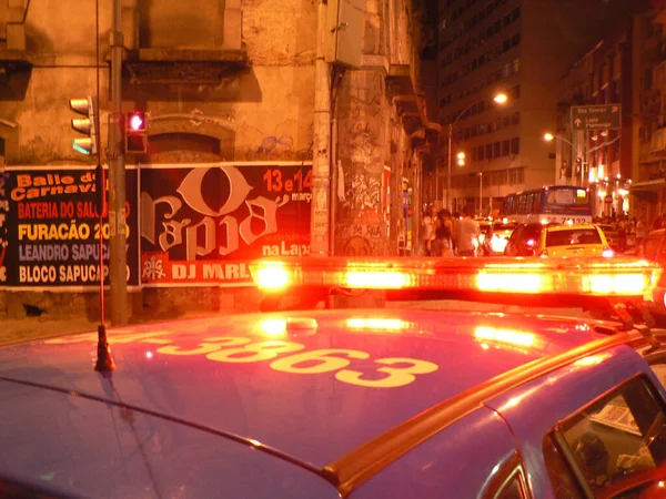 Rio Janeiro Brasil Abril 2005 Ruas Rio Janeiro Noite Com — Fotografia de Stock