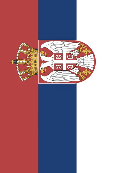 Ilustración Vertical Del Icono Bandera Nacional Serbia — Foto de Stock