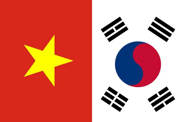 Vietnam Güney Kore Nin Ulusal Bayrak Ikonu — Stok fotoğraf