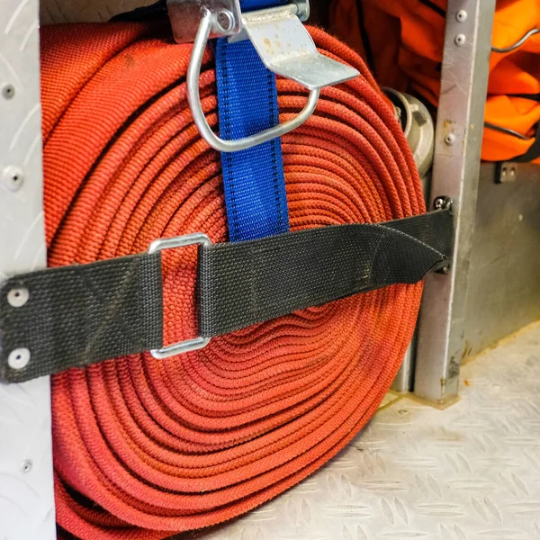 Обладнання Всередині Рятувальної Пожежної Машини Пожежний Двигун — стокове фото