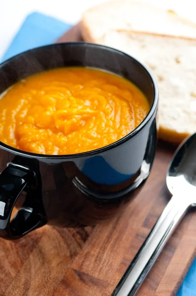 Squash Soup Bread Toasted Seeds — Stock Photo, Image