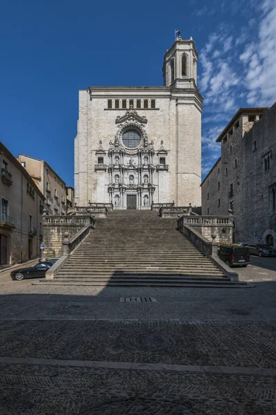 Girona Spanien Juli 2020 Blick Auf Die Kathedrale Von Girona — Stockfoto
