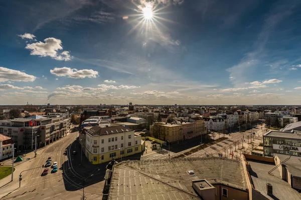 Cottbus Deutschland März 2017 Cottbuser Innenstadt Von Oben Mit Blick — Stockfoto