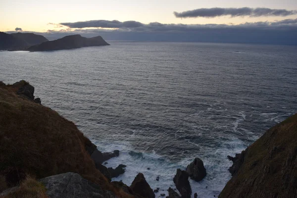 Una Hermosa Toma Mar Desde Acantilado Noruega — Foto de Stock