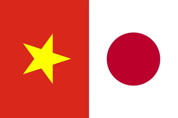 Icono Las Banderas Nacionales Vietnam Japón —  Fotos de Stock