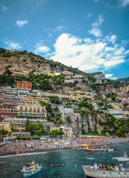 Llegando Puerto Positano Italia Costa Amalfi — Foto de Stock