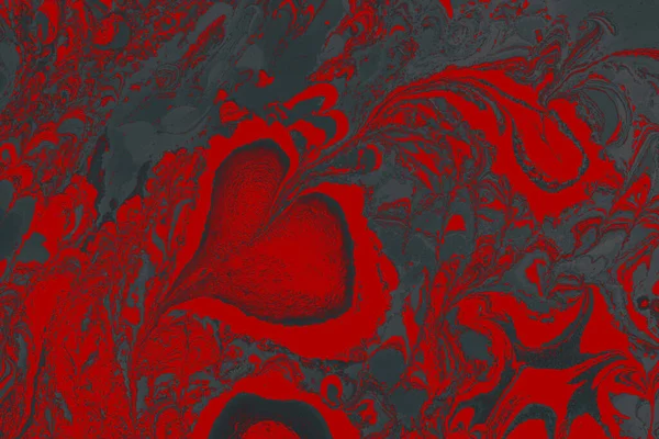 一幅带有红色和黑色色彩的抽象油画波浪 非常适合墙纸 — 图库照片
