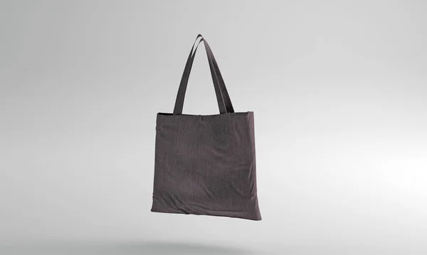 Una Bolsa Lona Ecológica Aislada Sobre Fondo Gris — Foto de Stock