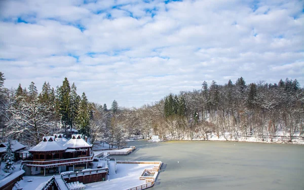 Sovata Romanien Jan 2021 Det Ett Heliotermiskt Vatten Med Terapeutiska — Stockfoto