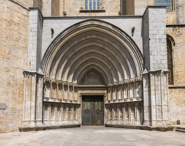 Girona Ισπανια Αυγούστου 2020 Άποψη Του Καθεδρικού Ναού Της Girona — Φωτογραφία Αρχείου