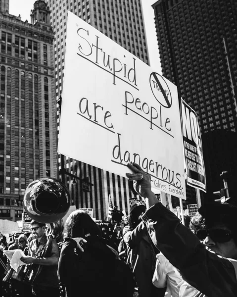 Chicago Estados Unidos Octubre 2018 Foto Tomada Una Protesta Triunfal — Foto de Stock