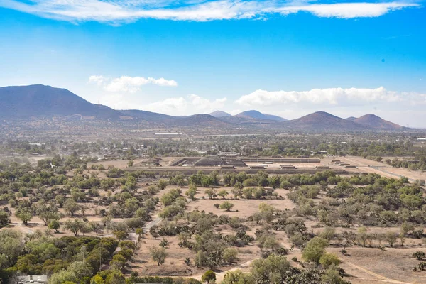 Μια Όμορφη Φωτογραφία Του Teotihuacan Πυραμίδες Μεξικό — Φωτογραφία Αρχείου