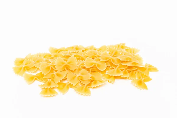 Closeup Shot Raw Italian Pasta Isolated White Background — Stock Photo, Image
