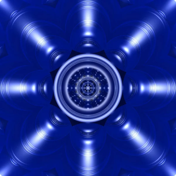 Uma Ilustração Fundo Abstrato Mandala Azul — Fotografia de Stock