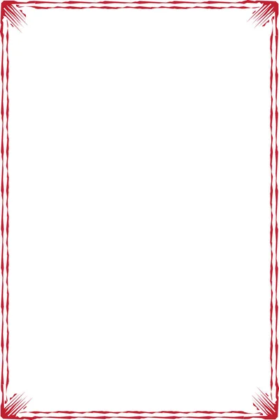 Vertical Illustration Red Patterned Frame Blank Space — Zdjęcie stockowe