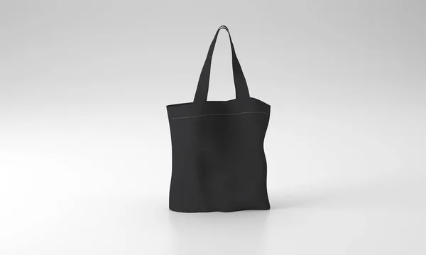 Ein Rendering Einer Tasche Aus Schwarzem Stoff Auf Weißem Hintergrund — Stockfoto