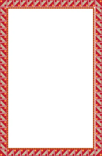 Vertical Illustration Red Patterned Frame Blank Space — Zdjęcie stockowe