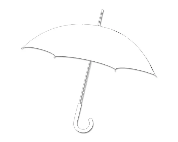 Rendering Illustration White Silhouette Umbrella White Background — Stockfoto