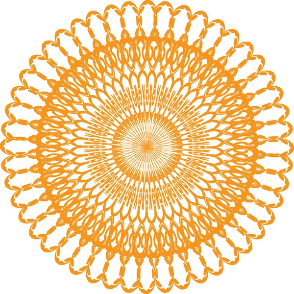 Mandala Aux Nuances Orange Isolé Sur Fond Blanc — Photo