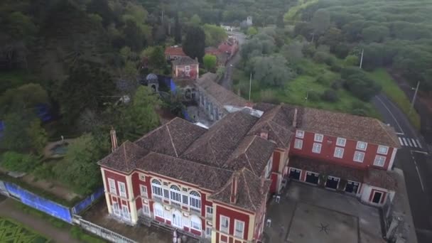 Eine Schöne Luftaufnahme Des Palacio Marqueses Fronteira Monsanto Portugal — Stockvideo