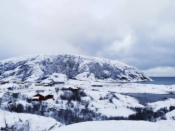 Een Prachtige Foto Van Winter Het Noordpoolgebied Sommaroy Tromso Noorwegen — Stockfoto