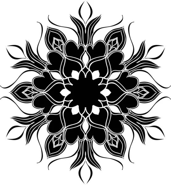 Ein Schwarzes Mandala Isoliert Auf Weißem Hintergrund — Stockfoto