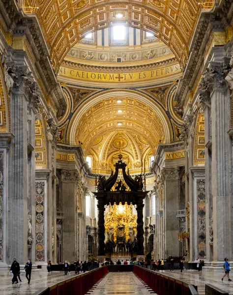 Roma Italia Enero 2021 Basílica San Pedro Vista Interior Isla — Foto de Stock