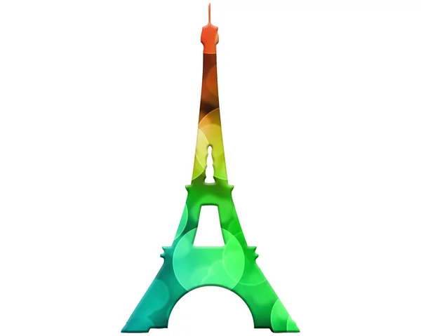 Une Tour Eiffel Faite Lumières Bokeh Colorées Isolées Sur Fond — Photo