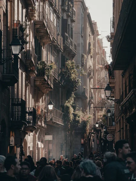 Barcelona Spain Jan 2021 Crowdy Streets City — Stock Photo, Image