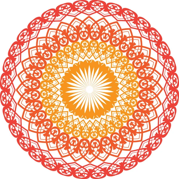 Czerwona Pomarańczowa Mandala Odizolowana Białym Tle — Zdjęcie stockowe