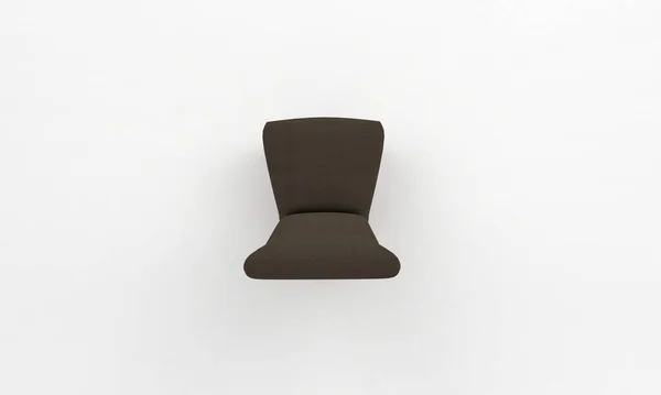 Ένα Καθιστούν Μαύρο Κάθισμα Μαξιλάρια Λευκό Φόντο — Φωτογραφία Αρχείου