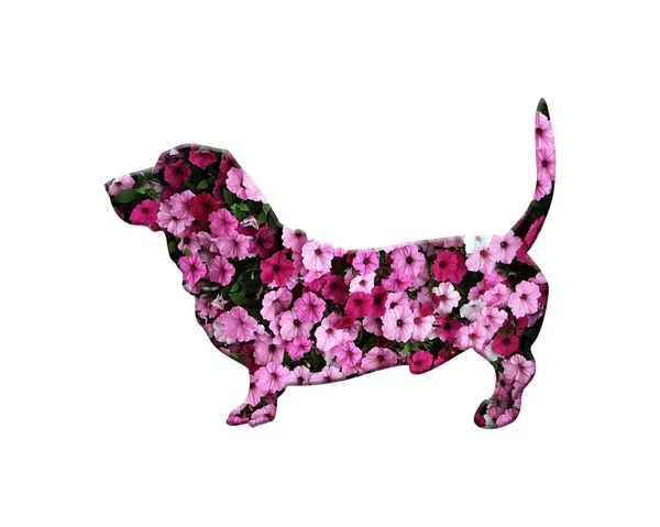 Een Weergave Illustratie Van Een Hond Samengesteld Uit Paarse Roze — Stockfoto