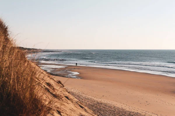 Sonnenuntergang Strand Norden Portugals Einem Ort Namens Belinho Esposende — Stockfoto