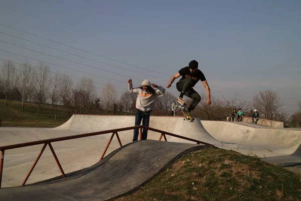 Agrate Brianza Italy Feb 2020 Took Photo Day Skatepark Two — Stock Photo, Image