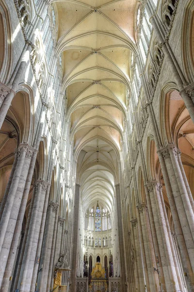 Vertikální Snímek Interiéru Katedrály Amiens Francie — Stock fotografie