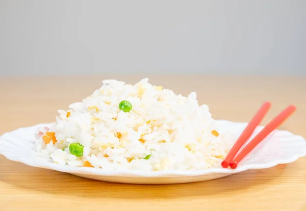 Selective Focus Closeup Chopstick Chinese Fried Rice — Stock Photo, Image