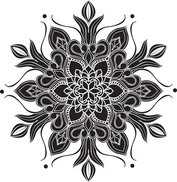 Black Mandala Isolated White Background — Stock Photo, Image