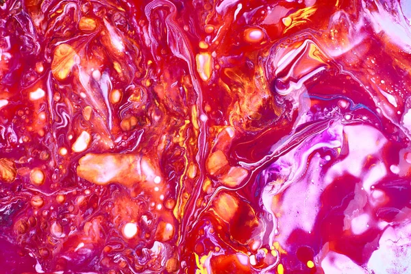 Een Close Van Rode Roze Abstracte Olie Geschilderde Golven Perfect — Stockfoto